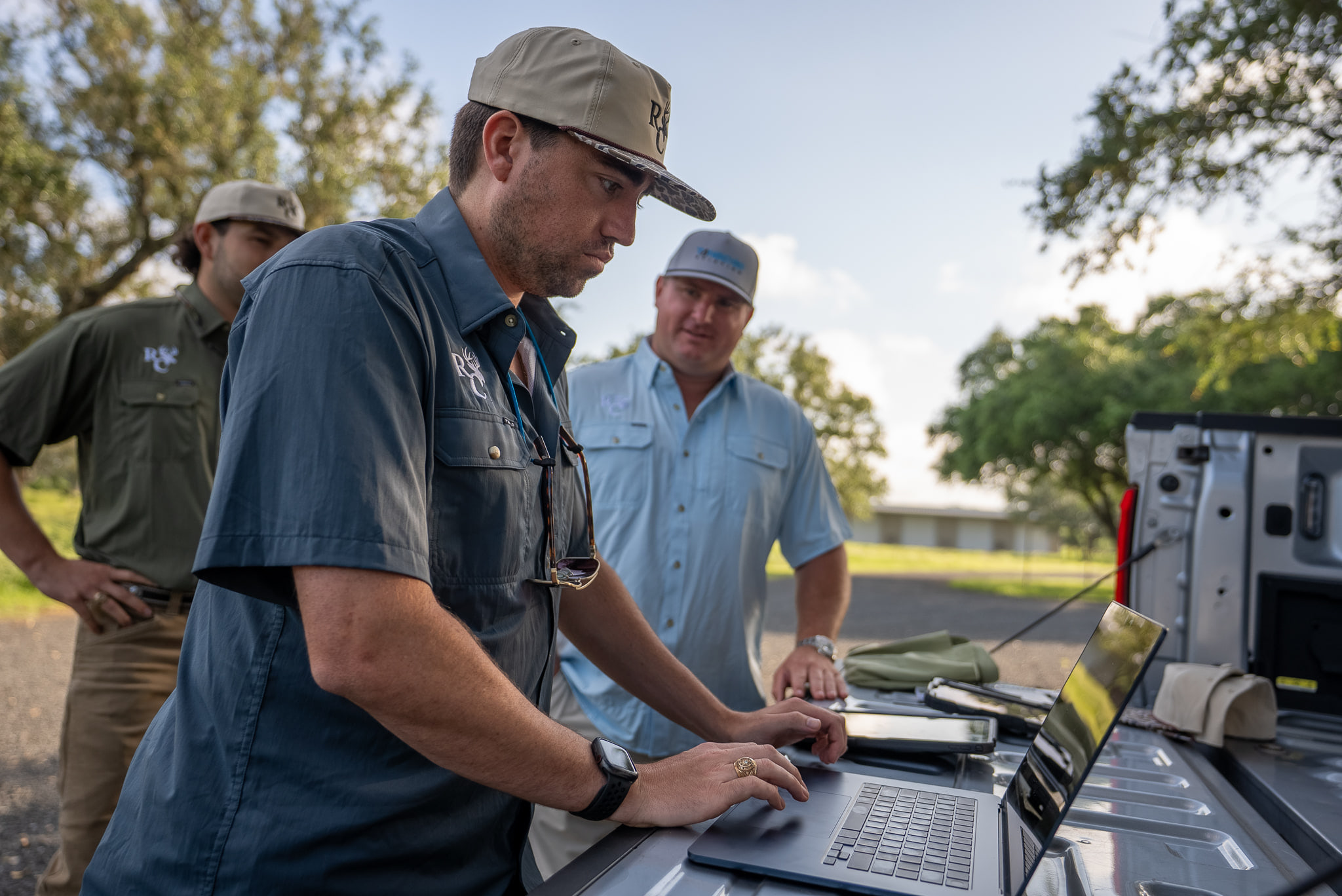Ranch personnel using Ranch Command software in the field